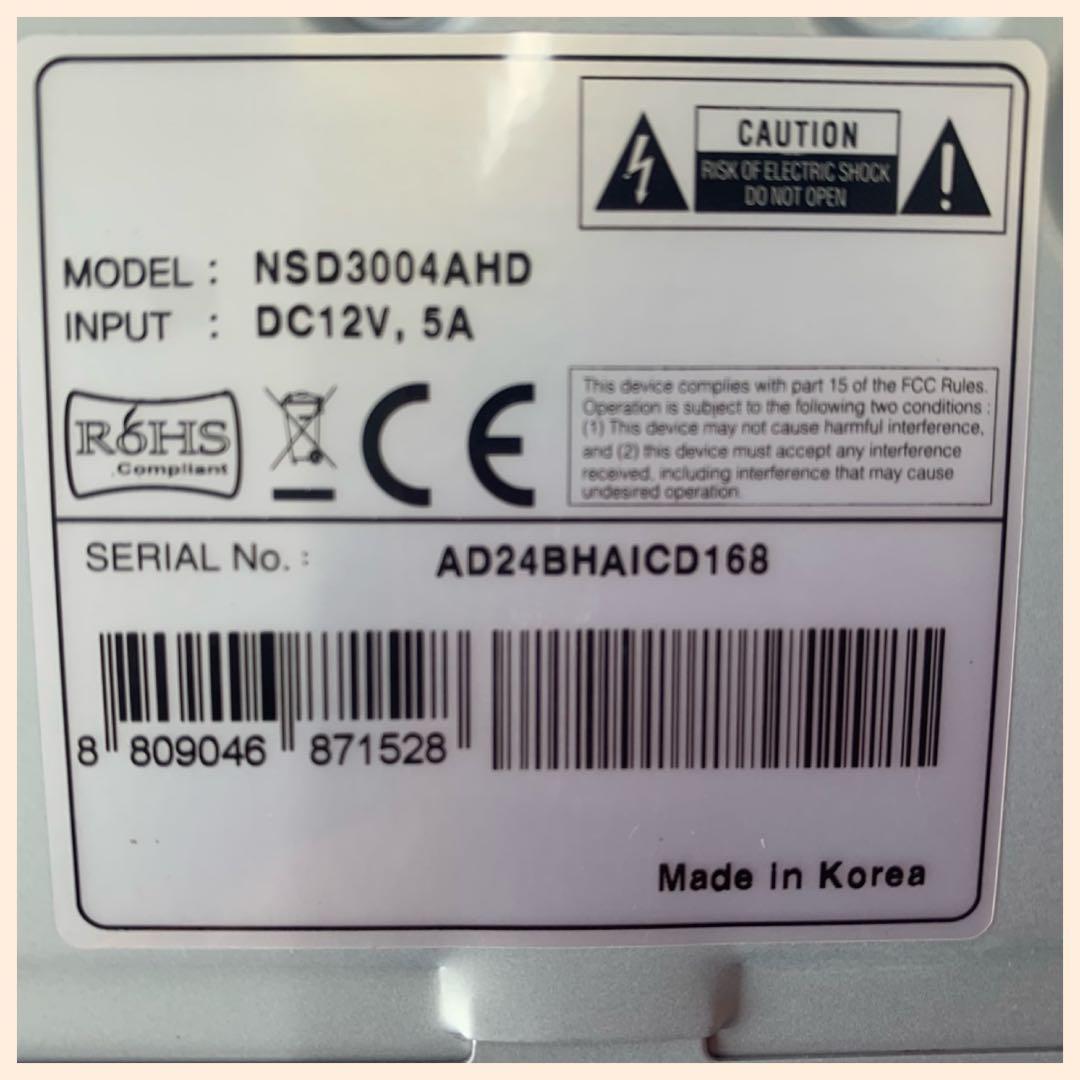 NSS 防犯カメラNSD3004AHD +ワイドモニタ+100万カメラ4台セット