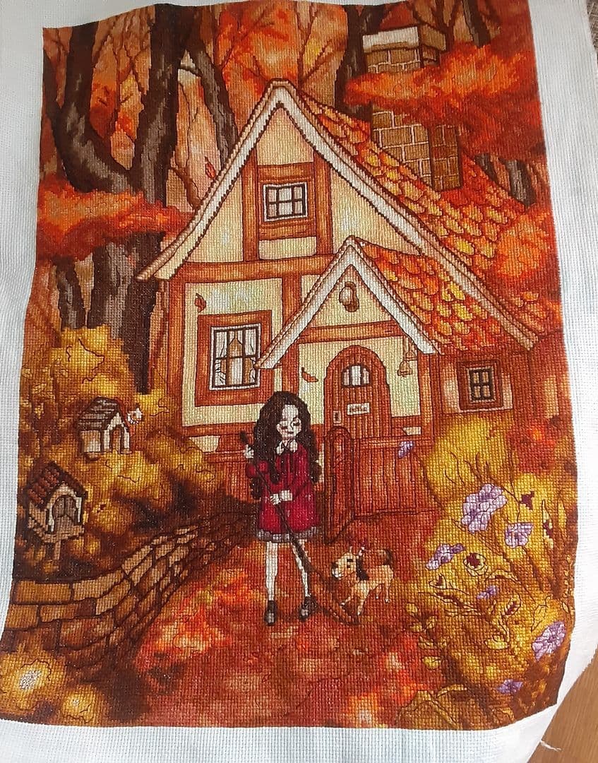 クロスステッチの絵 フレーム付