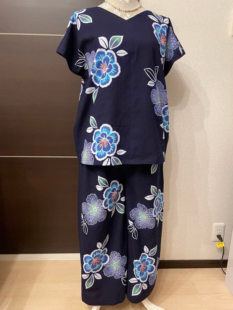 新品反物★着物リメイク 浴衣リメイク ショートチュニック パンツ　サラッと生地