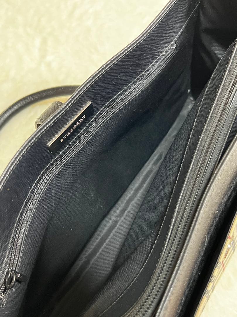 美品　バーバリー　BURBERRY　ハンドバッグ　スクエア　ノバチェック　ベルト