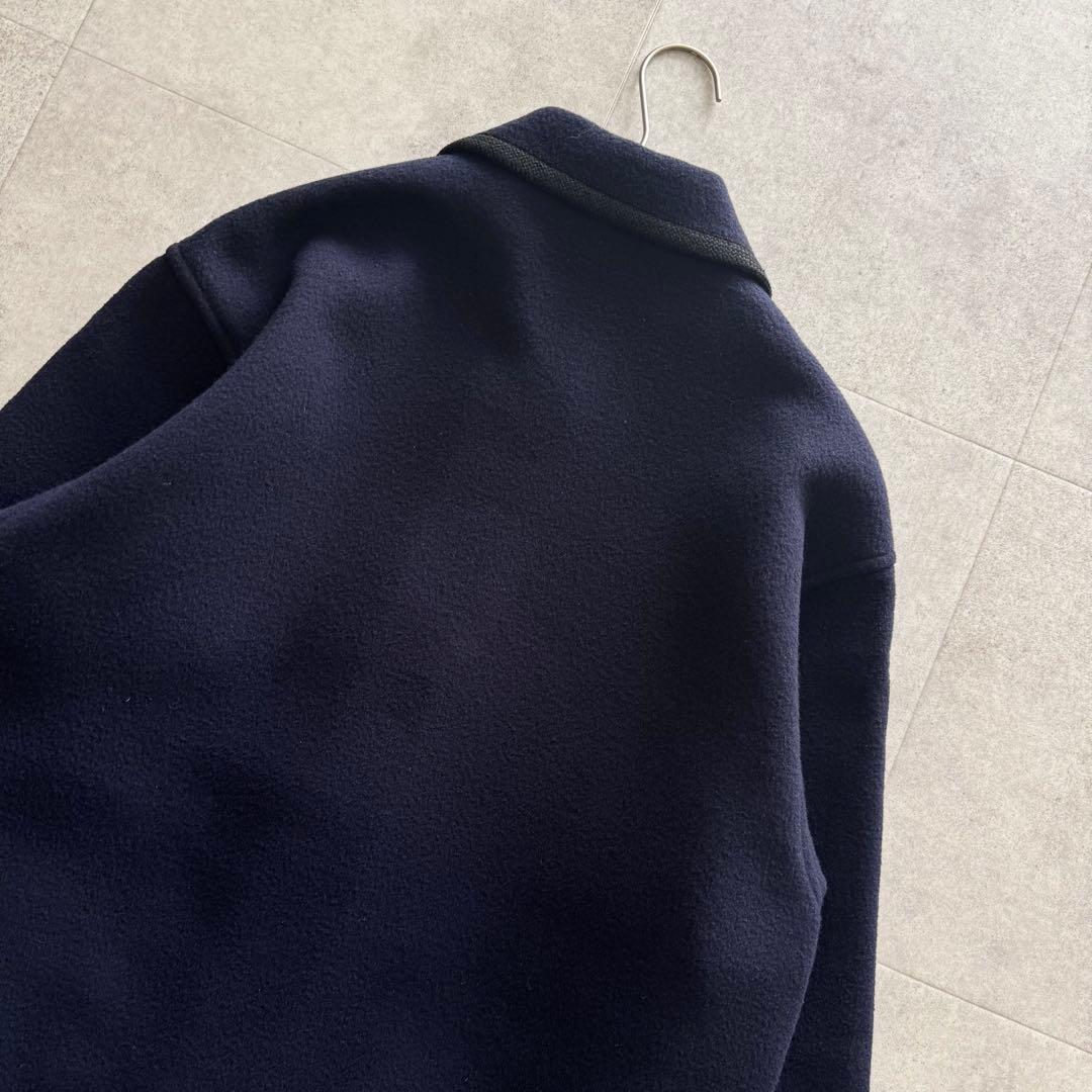 バーバリーズ　コート　ダブルフェイス　ノバチェック　カシミヤ混　7　紺　金ボタン