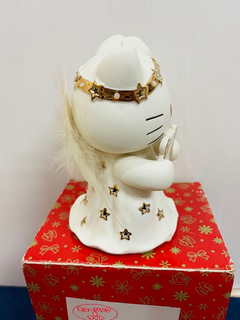 【新品未使用】ハローキティ　ファイバー　天使ドール　ライト　陶器　レトロ