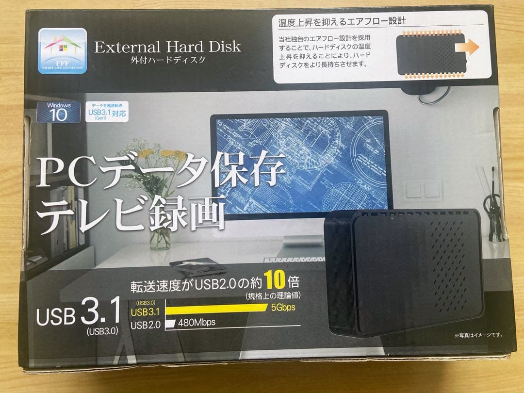 FFF 外付HDD 4TB テレビ録画用 ハードディスク