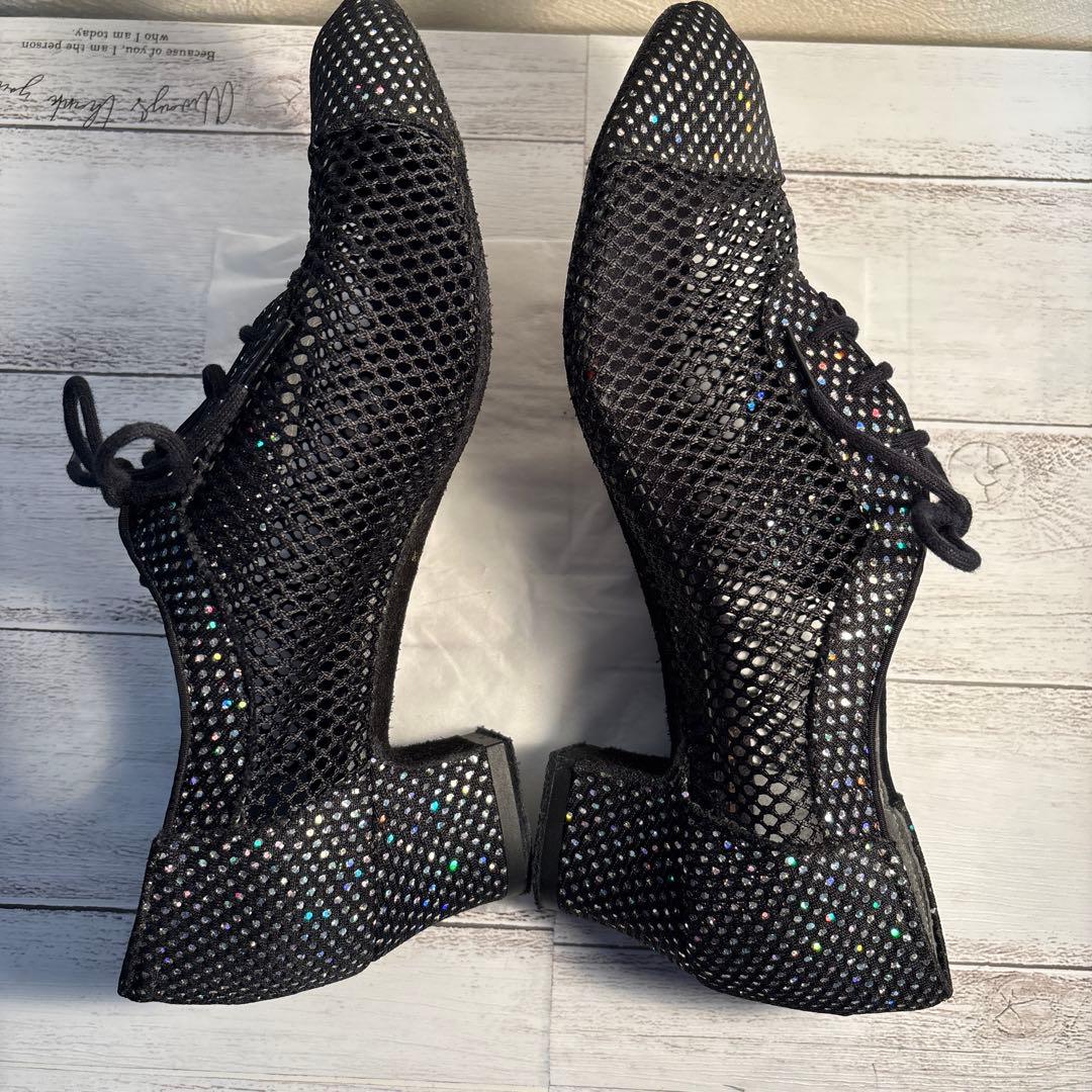 黒 スパンコール付き ダンスシューズ 女性用