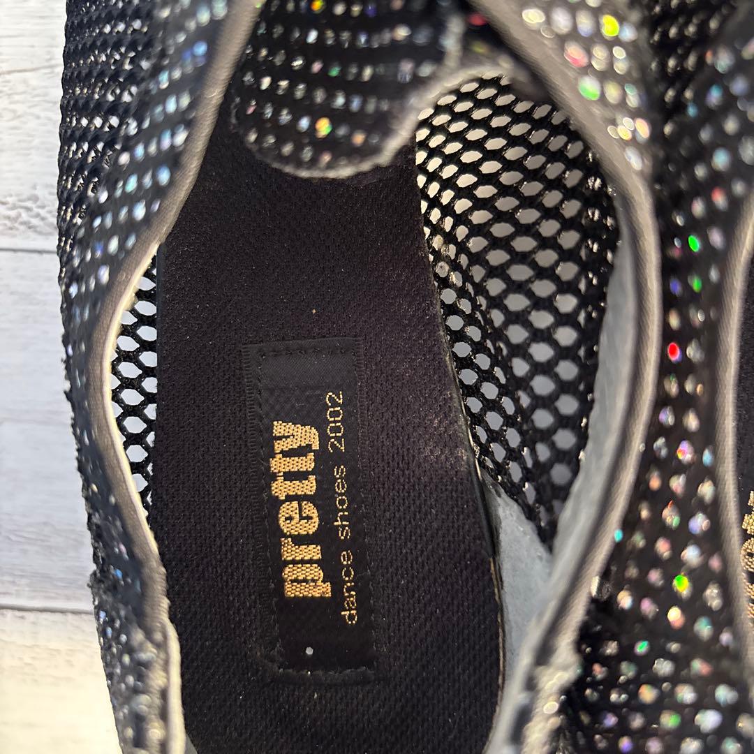 黒 スパンコール付き ダンスシューズ 女性用
