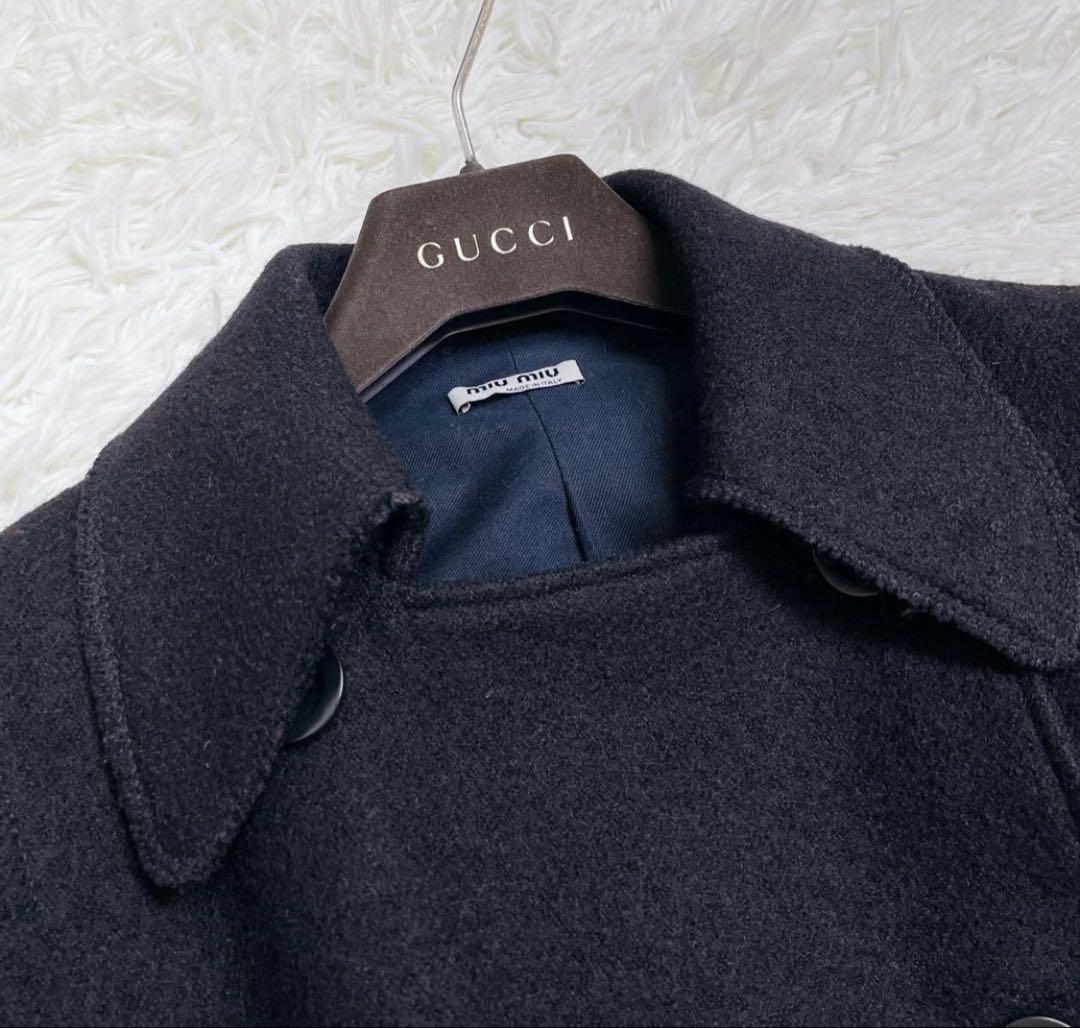 年始セール❣️ miumiu ナポレオン ジャケット Pコート ショート ウール