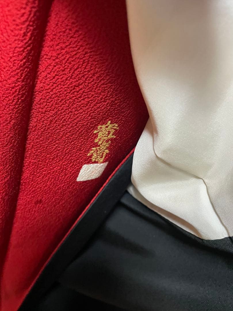 ファーショール付き 振袖 フルセット 山本寛斎 赤 白 無地