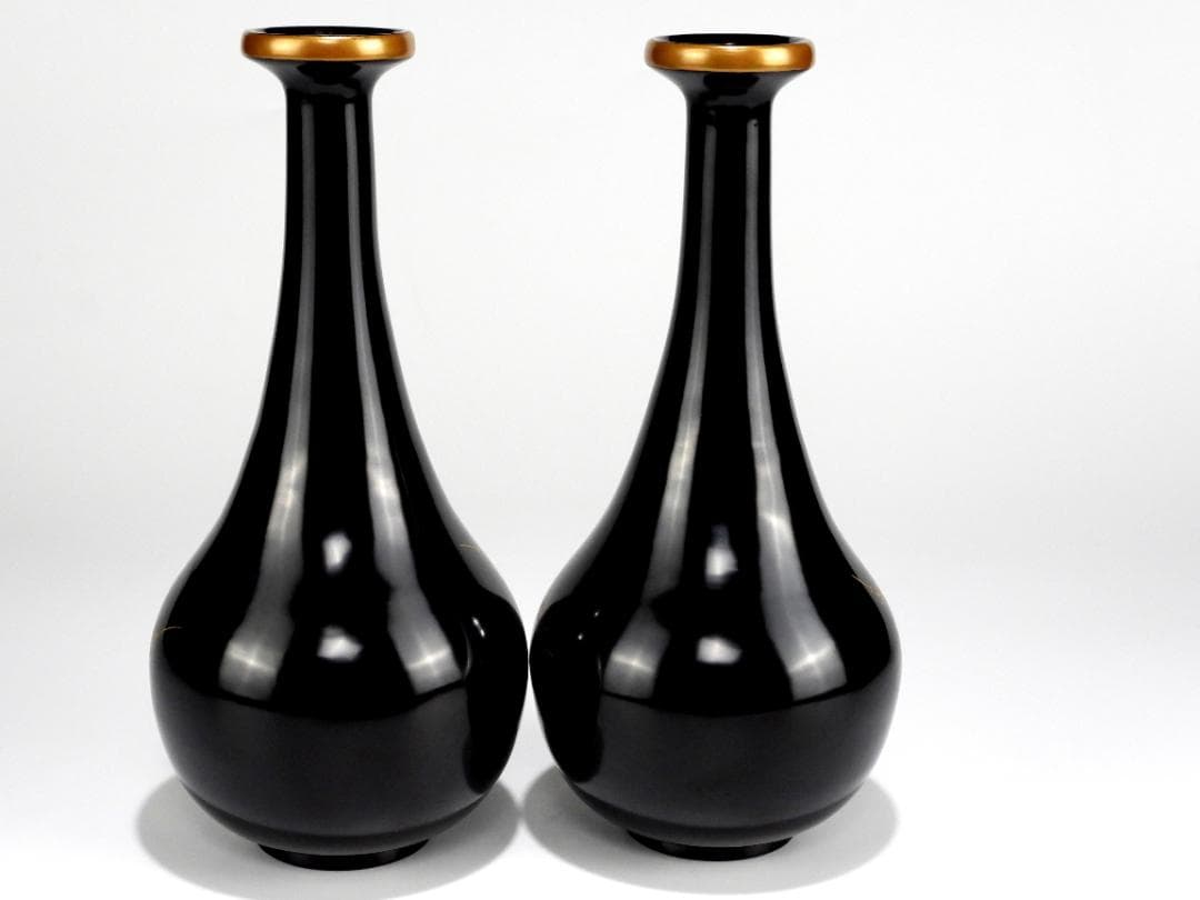 時代 輪島塗 沈金 松竹梅 酒器揃 徳利 一対