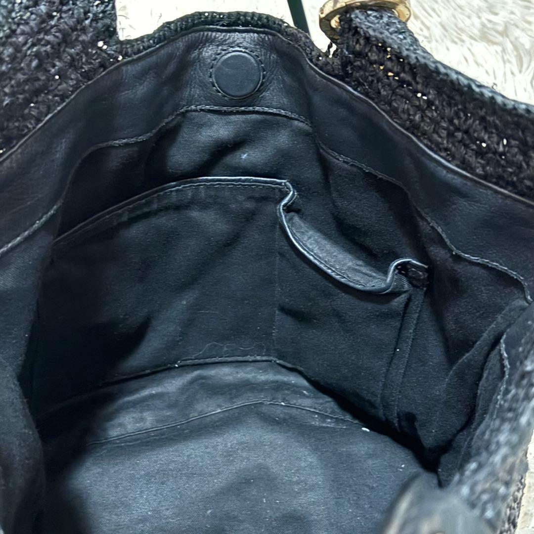 付属袋・ポーチ付 ヘレンカミンスキー カゴバッグ チャーム・フリンジ ラフィア