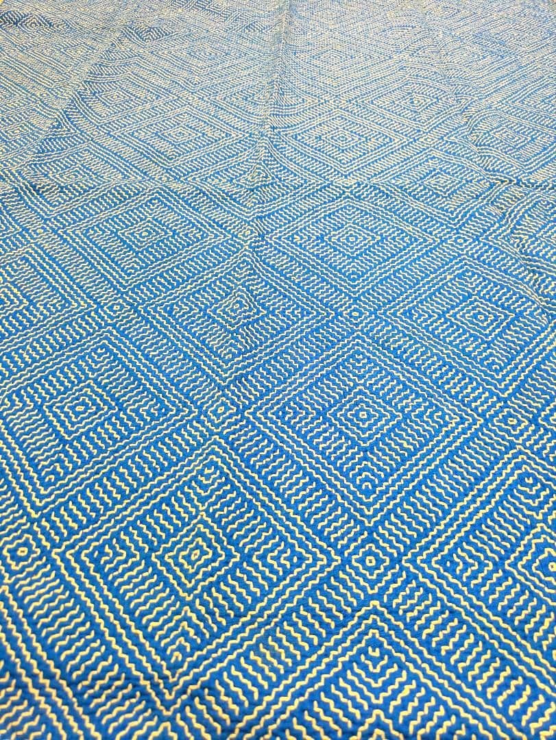 #187 ヴィンテージ ラリーキルト / カンタキルト カバー 厚手 希少 青