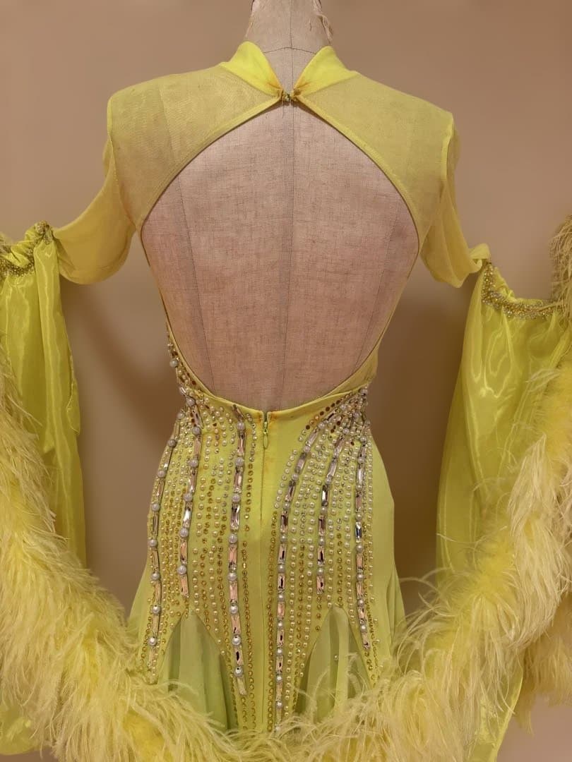 【社交ダンス】蛍光黄色ドレス