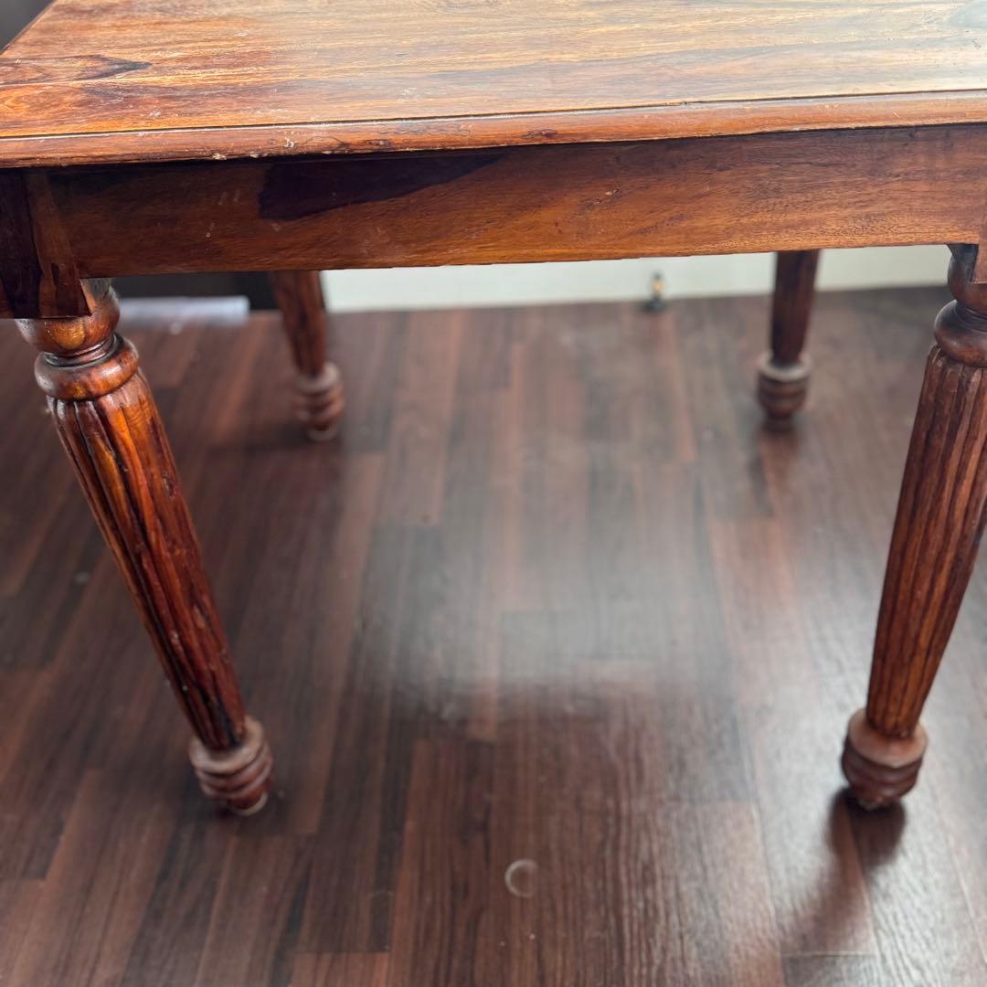 アンティーク無垢材テーブル　ブロカント 古道具 作業台 ダイニングテーブル 四角