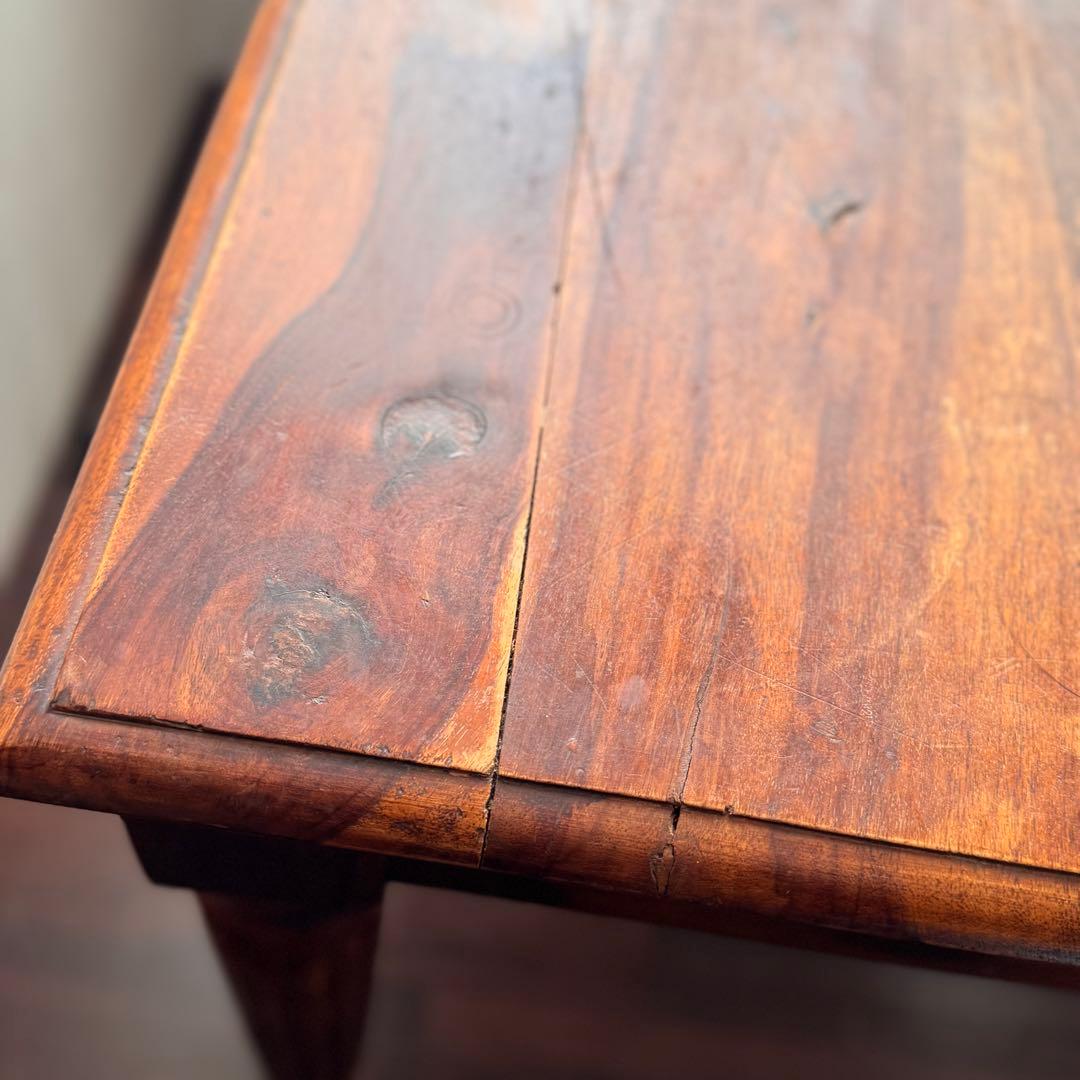 アンティーク無垢材テーブル　ブロカント 古道具 作業台 ダイニングテーブル 四角