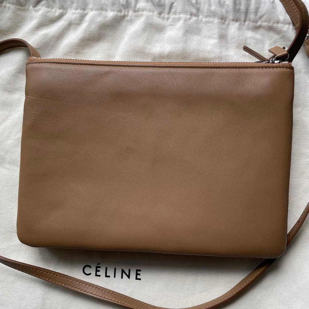 1度使用美品 CELINE セリーヌ ラムスキン キャメル トリコ バッグ