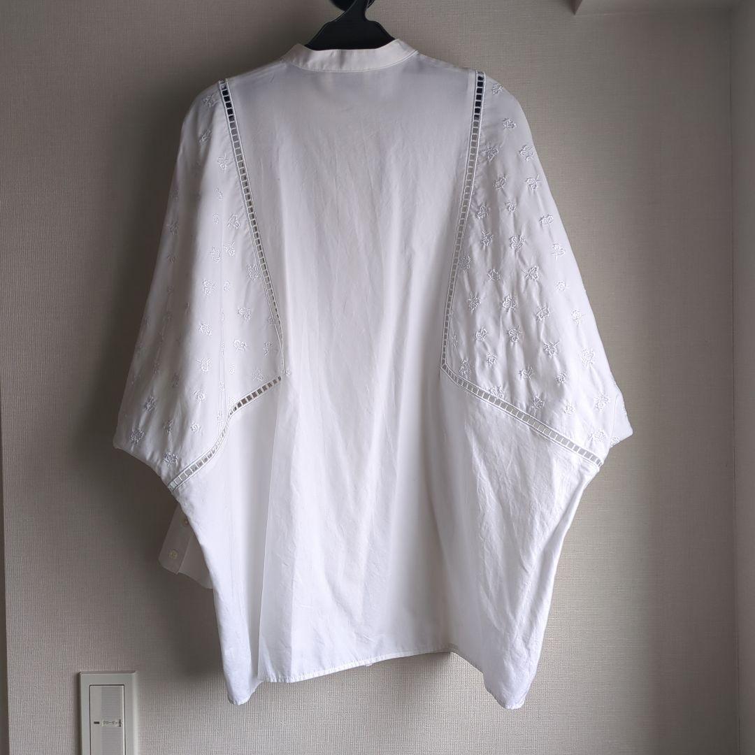 UNITED ARROWS　エンブロイダリー コンビ ドルマンブラウス