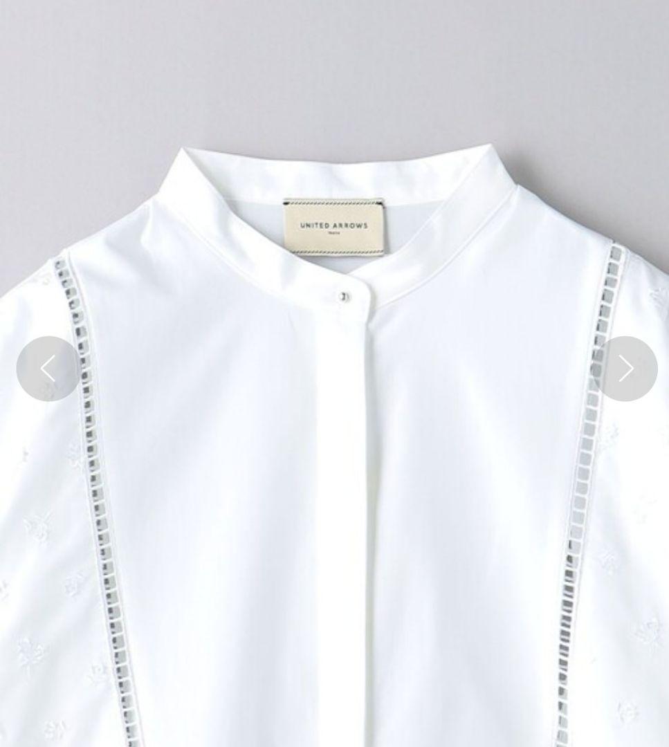 UNITED ARROWS　エンブロイダリー コンビ ドルマンブラウス