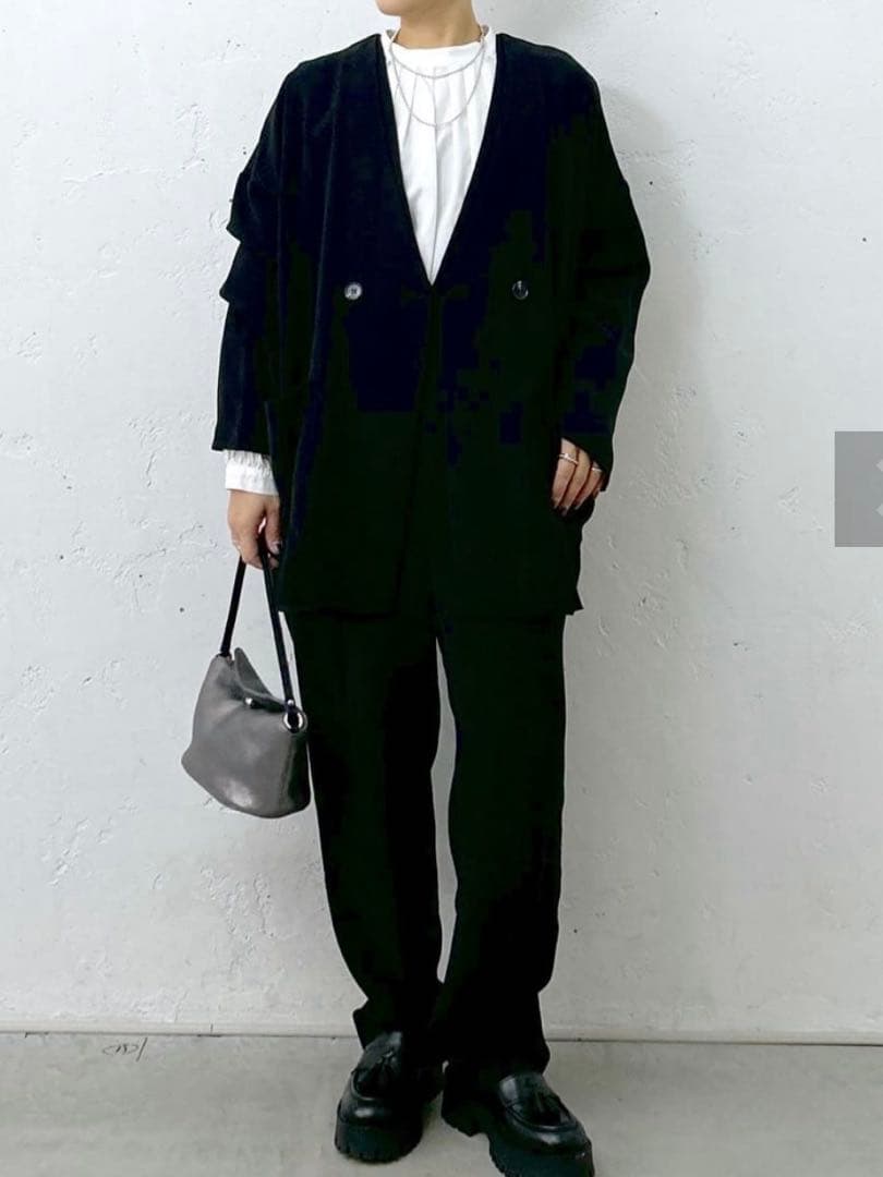 【美品】 un cinq ⿻ コットン 襟袖タック ブラウス セレモニー お仕事