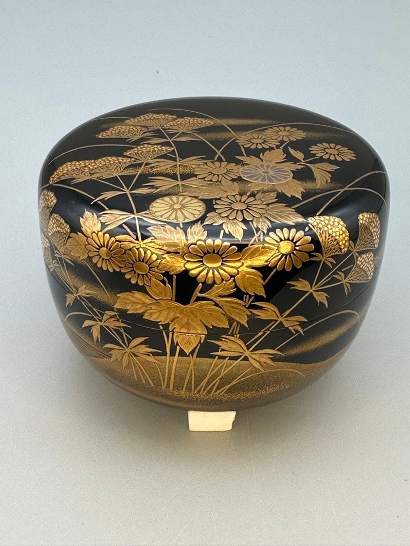 茶道具　棗　清瀬一光　秋草蒔絵平棗