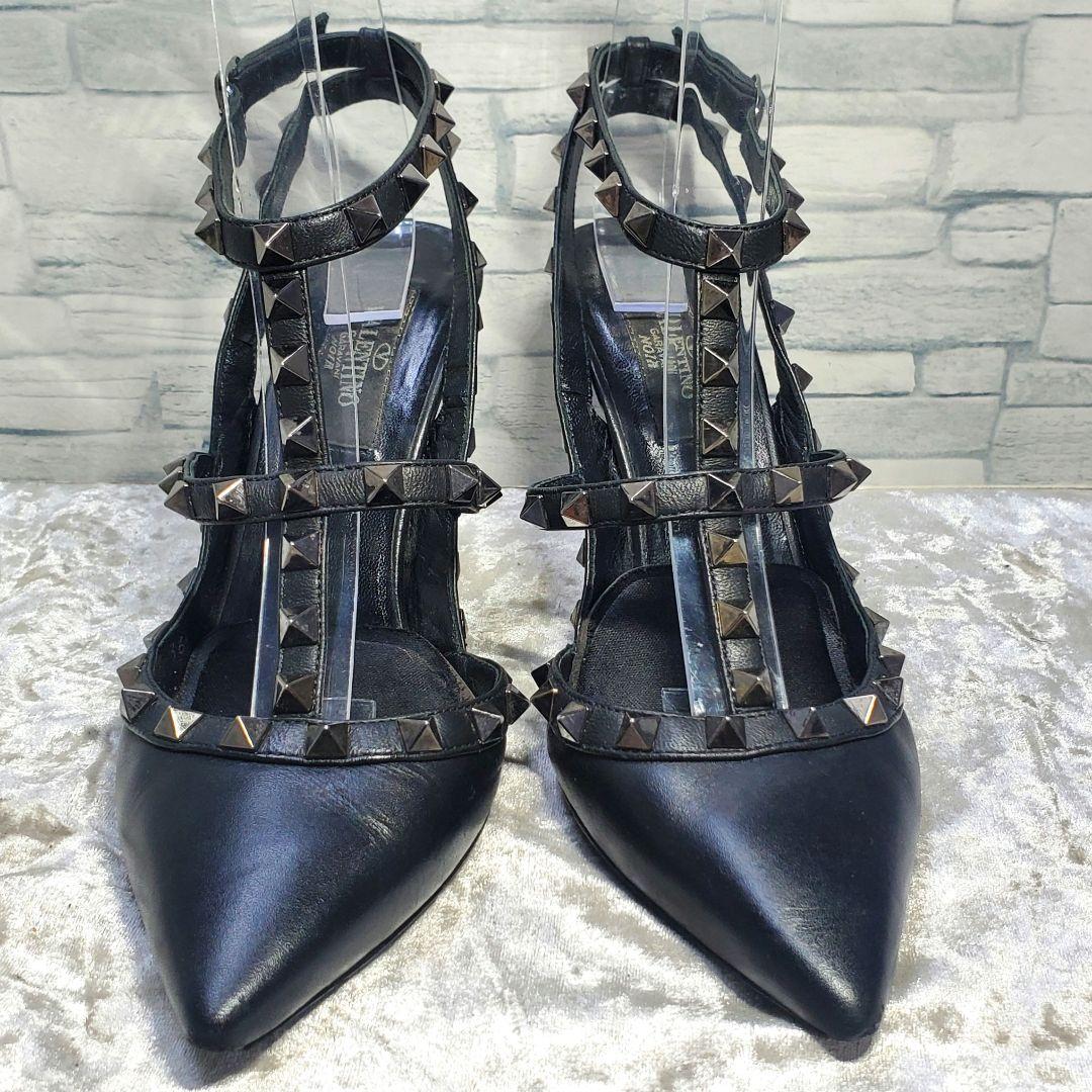 【ワケ有良品】VALENTINO 23cm パンプス ロックスタッズ 黒 36