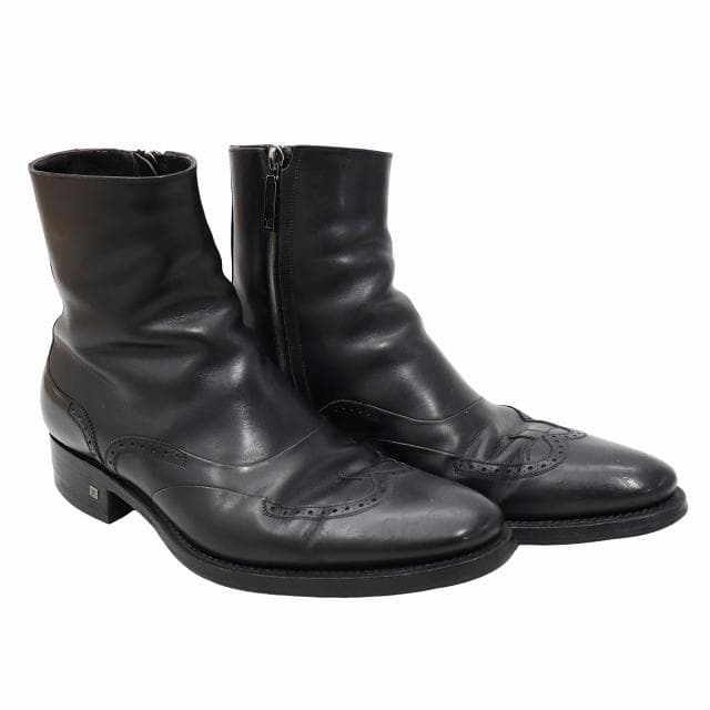 ルイヴィトン レザー サイドジップ ウィングチップ ブーツ 26cm