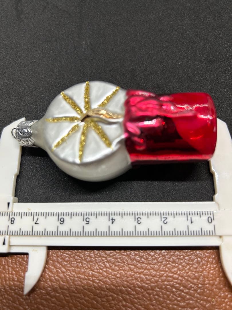 ヴィンテージ　チェコガラス　キャンドルオーナメント　3個セット　蝋燭　灯火