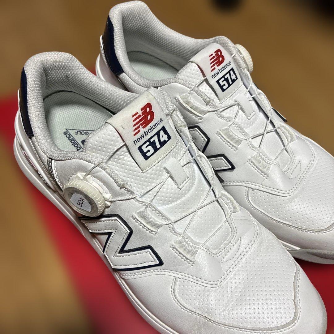 New Balance 574 ホワイト×ネイビー BOA 27.5