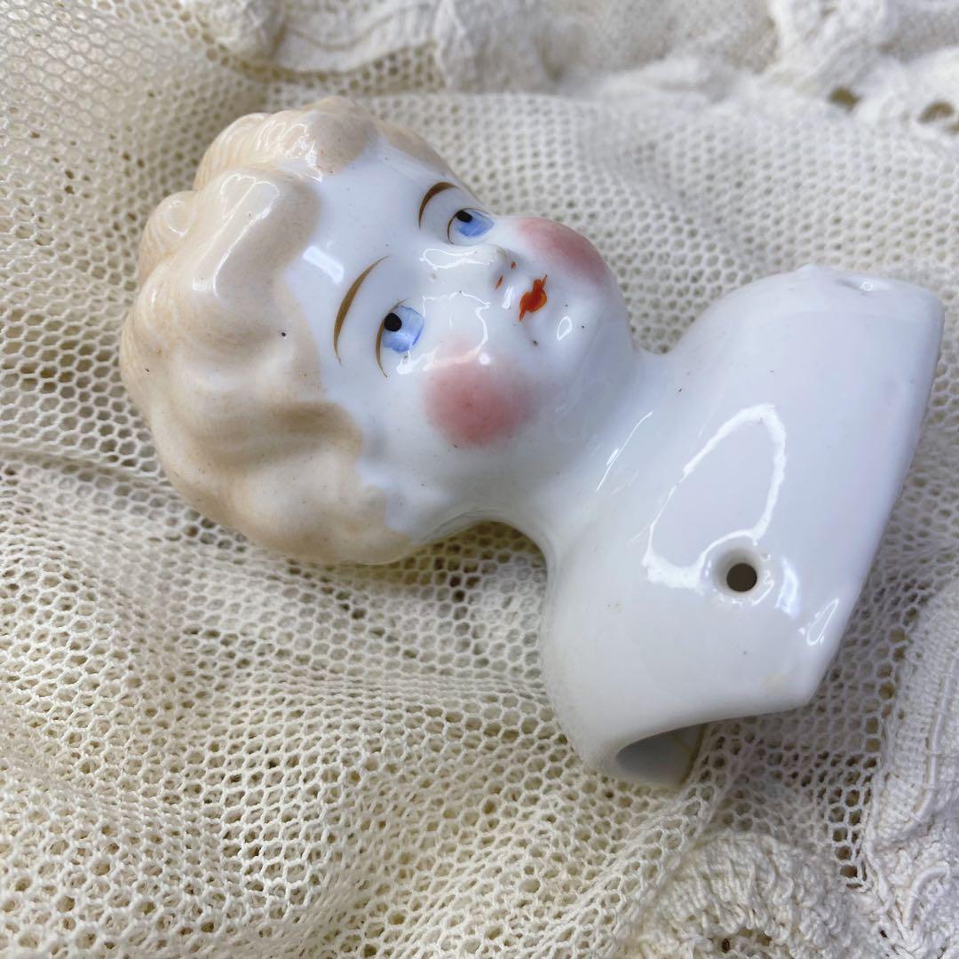 ドイツアンティーク チャイナヘッドドール ヘッド ブロンド