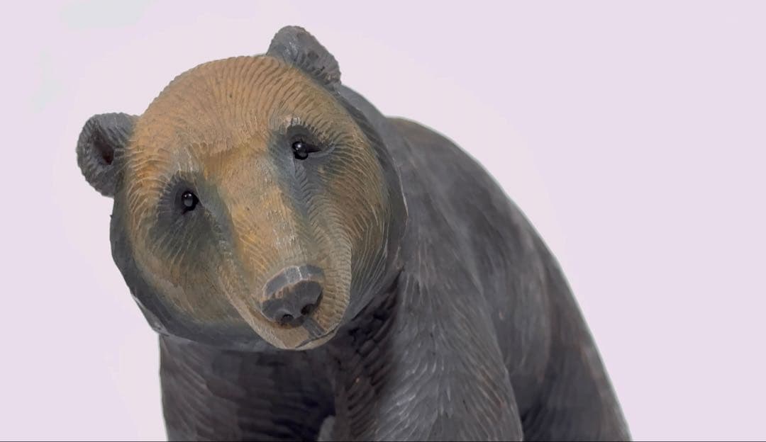 木彫り熊　八雲　2体セット【茂木多喜治作・加藤貞夫作】