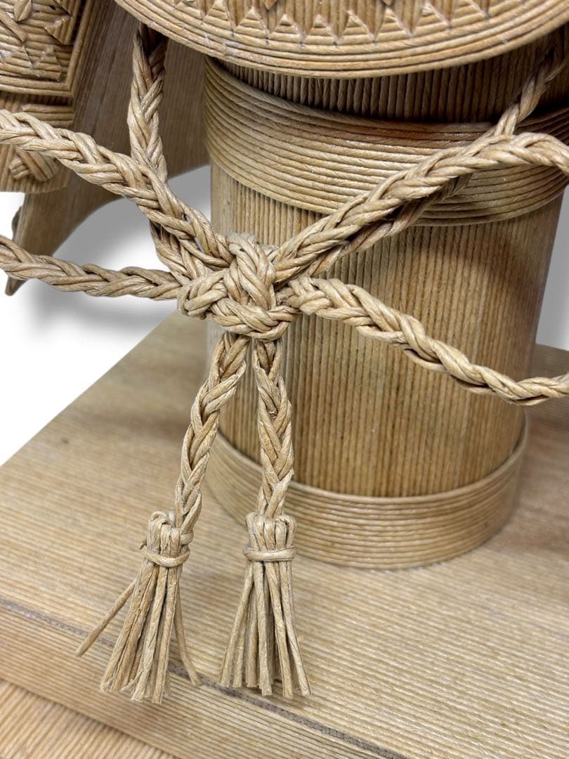 #紙製 クラフト兜飾り 手作り紙兜飾り 台付き