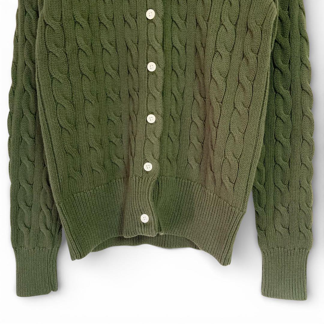 【正規品・未使用紙タグ付】ポロラルフローレン❤️ケーブルカーディガンカーキM