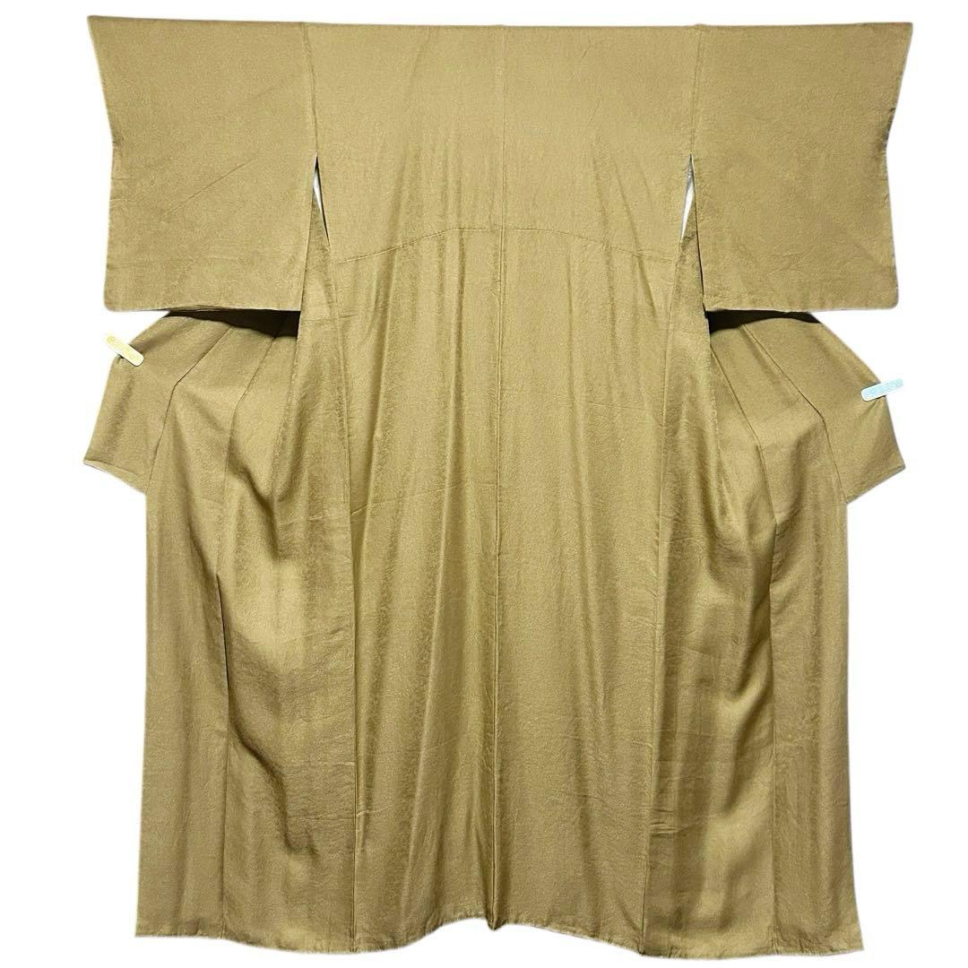 未使用近い　美品　袷　地紋入り　色無地　フルセット　身丈163.5 裄丈68