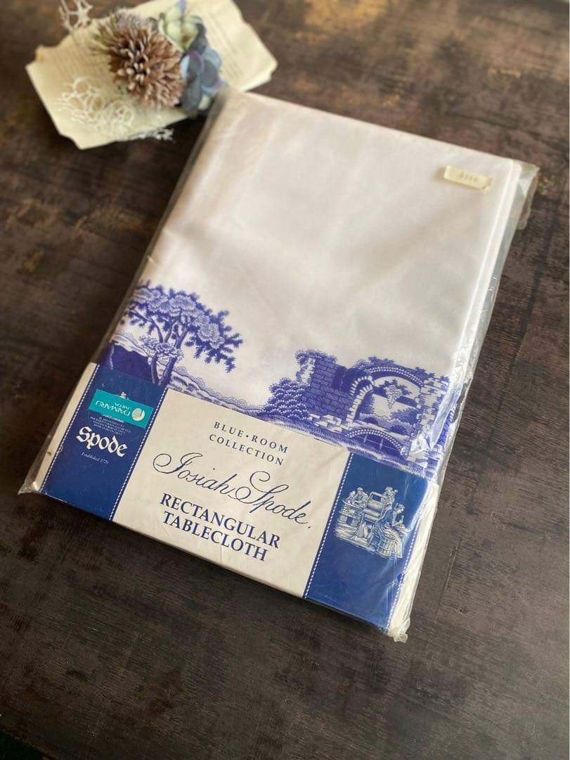 にな＊希少 新品 未使用 SPODEスポードブルーイタリア テーブルクロス