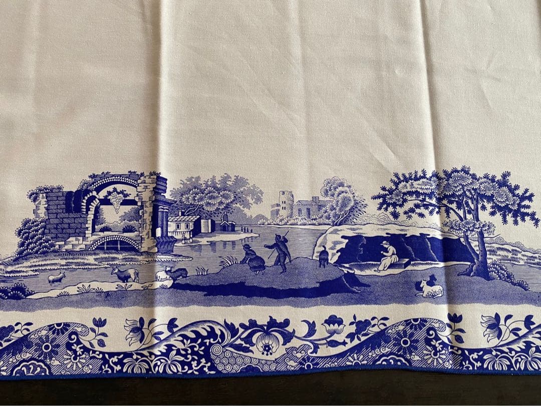 にな＊希少 新品 未使用 SPODEスポードブルーイタリア テーブルクロス