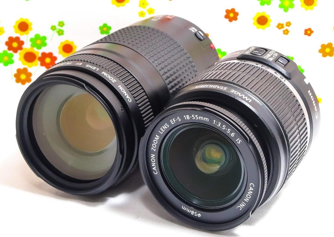 Canon kiss x7☆スマホ転送♪☆超小型・軽量☆超望遠ダブルレンズ付き