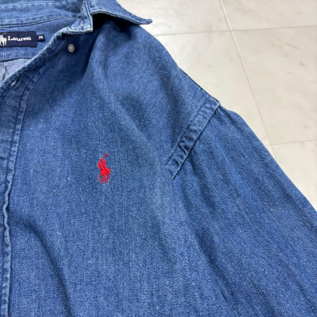 Mirka です★デニムシャツ オーバーサイズ チュニック ポニー刺繍