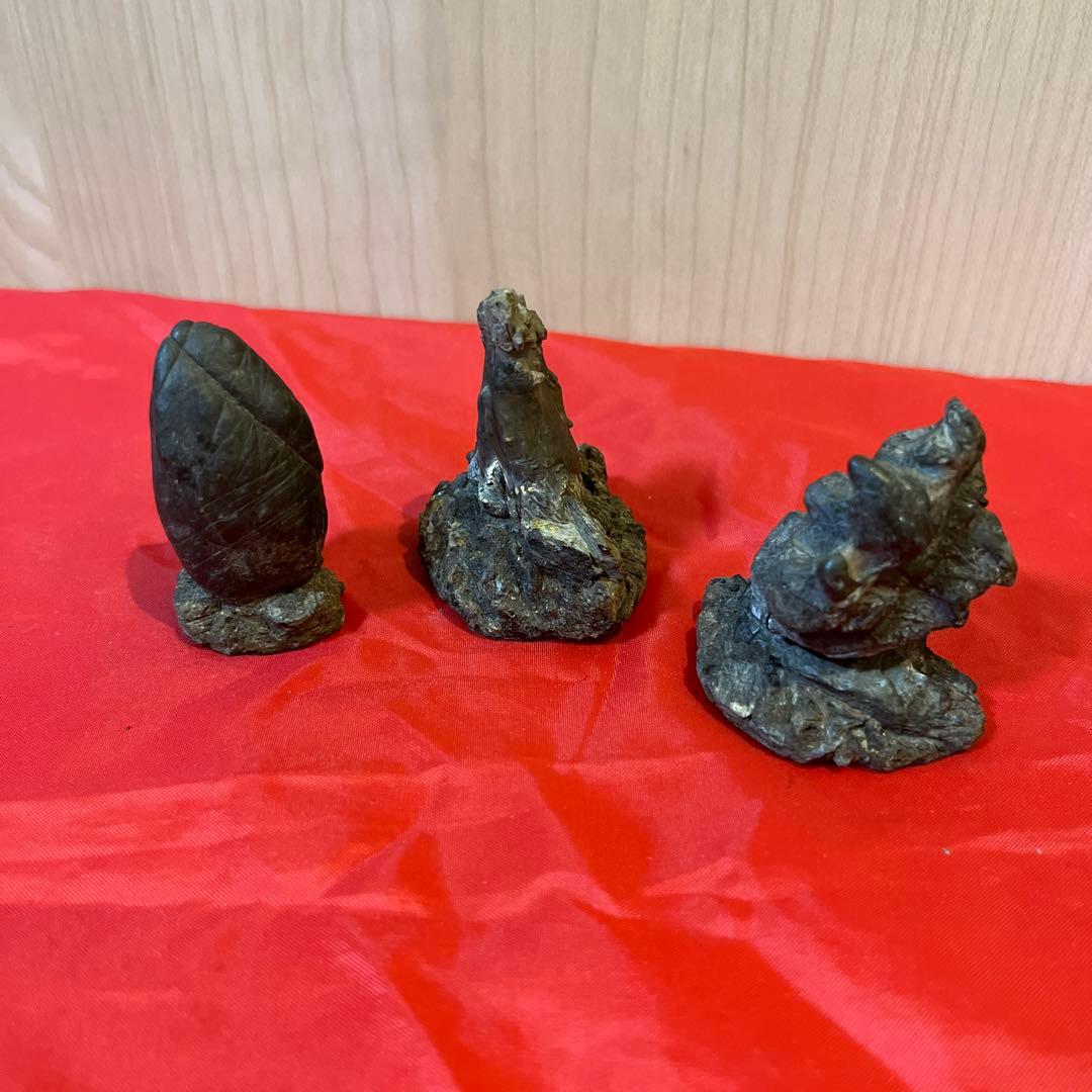 【和歌山古谷石3点セット】自然石 盆石　鑑賞石　置物　天然石