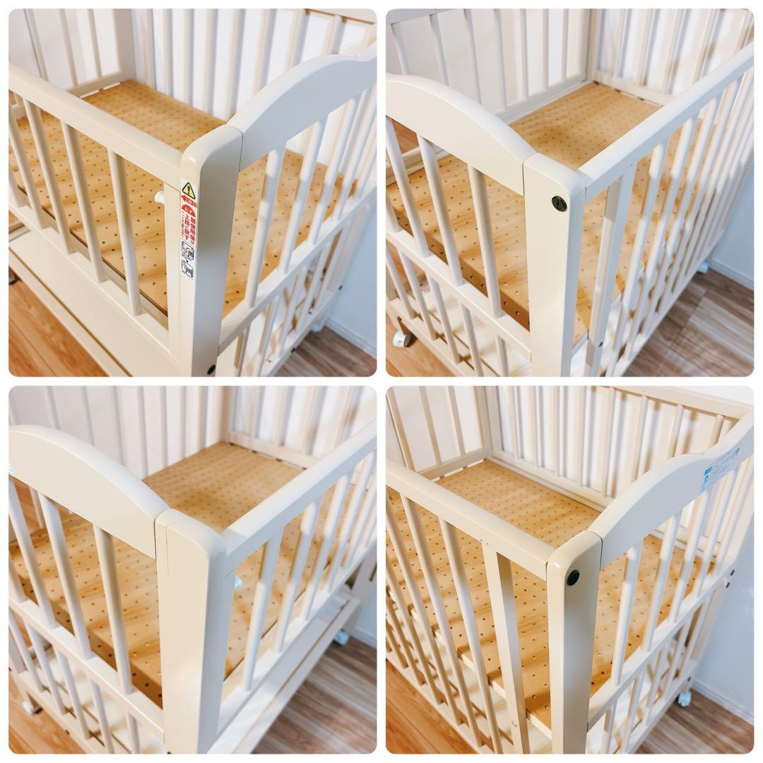 ✨送料無料✨ キンタロー ミニ アン ホワイト ミニ ベビーベッド 下段収納付き