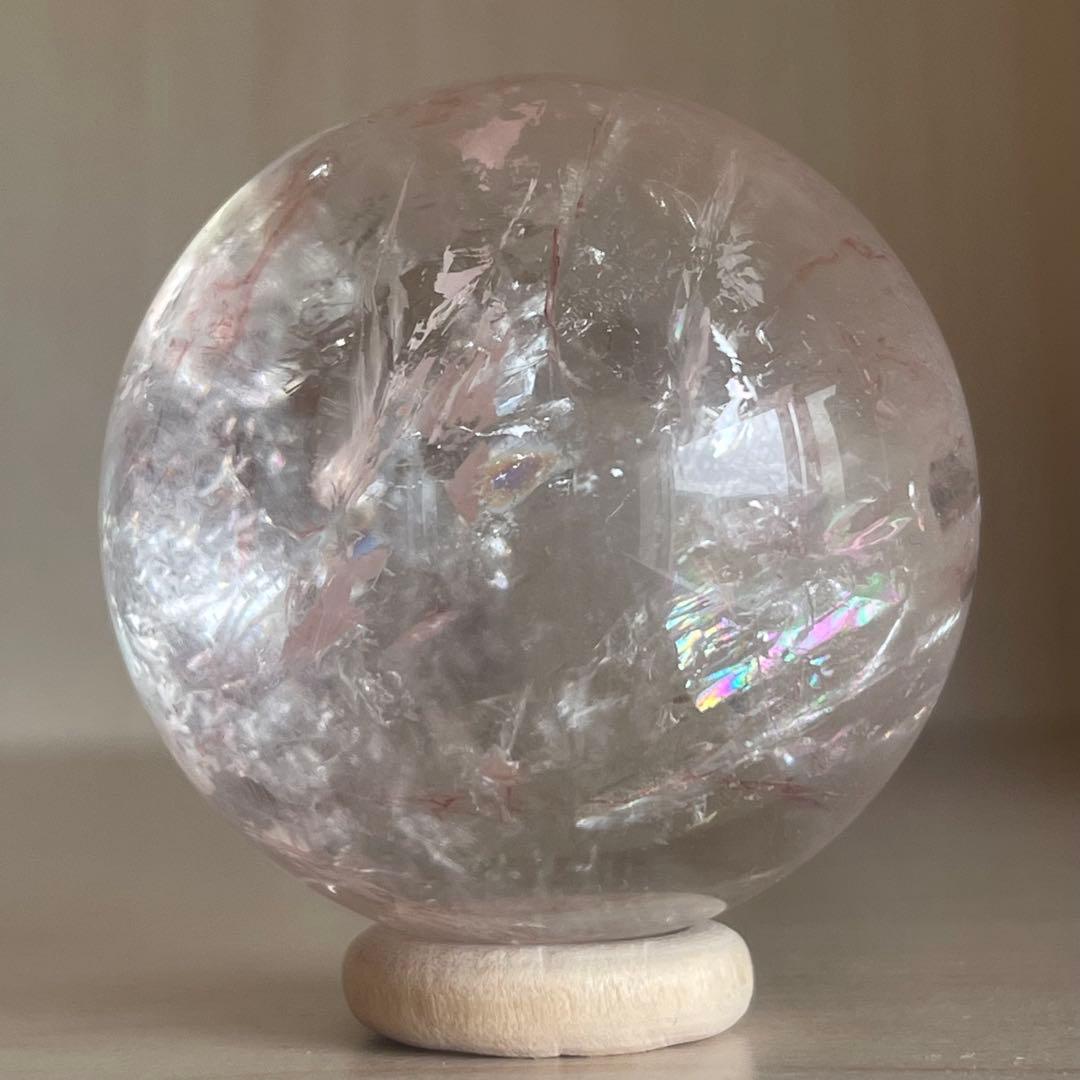 ピンククォーツ ピンクアゼツライト スフィア 天然石 置物