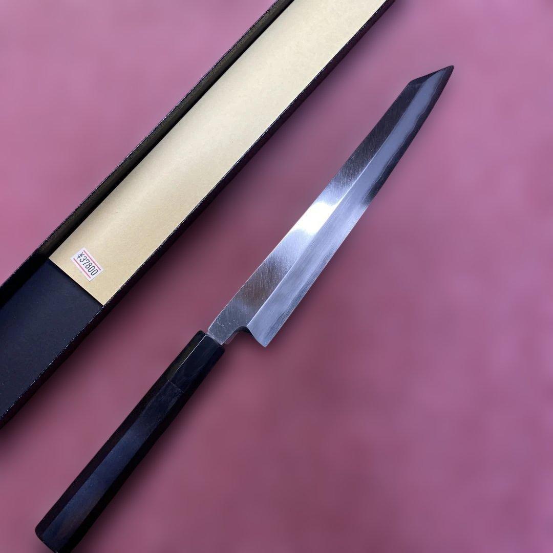 銀三　勘所切付柳刃包丁　240㎜ 8寸