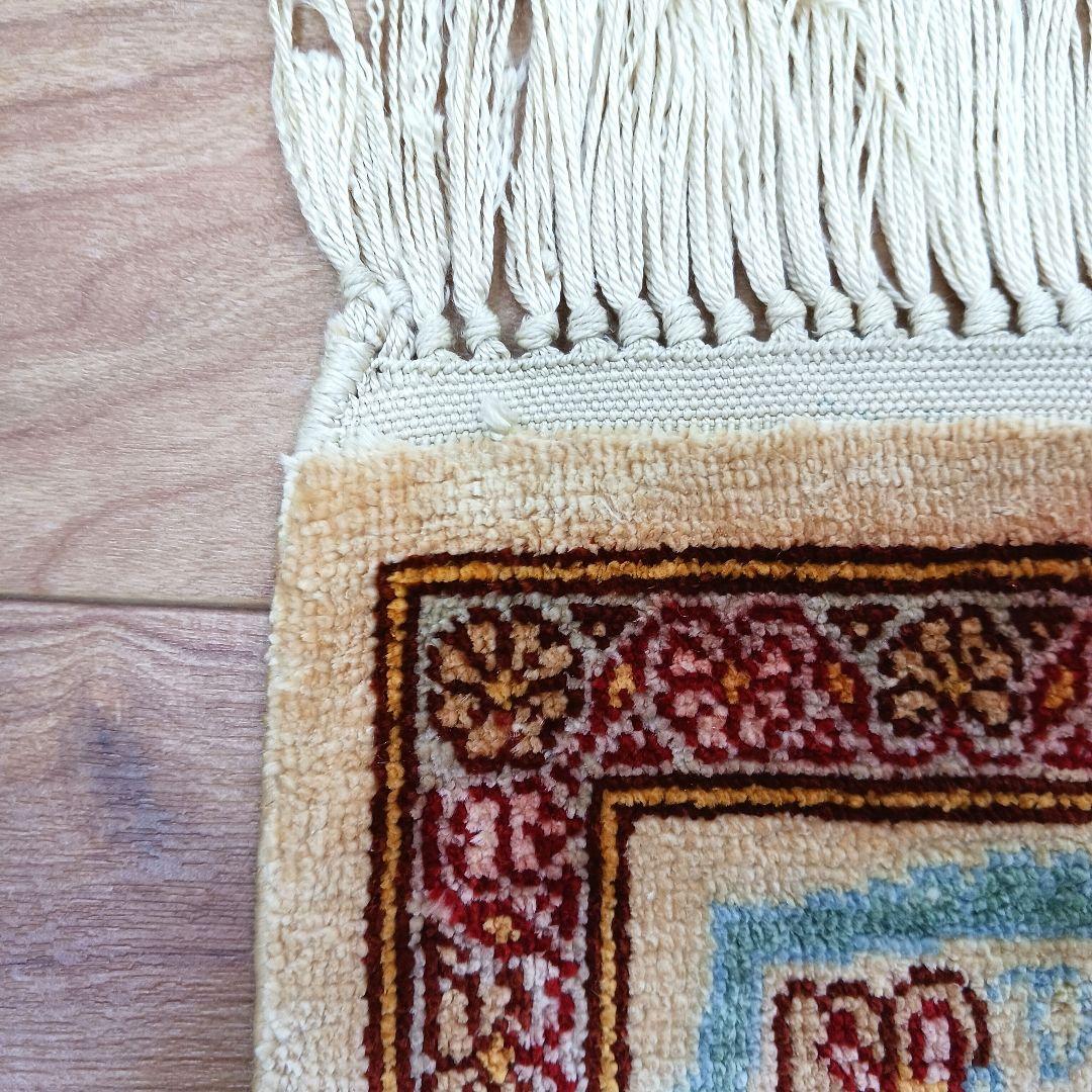 Y3183 高級ペルシャ絨毯 イラン シルク100% 手織り64万ノット