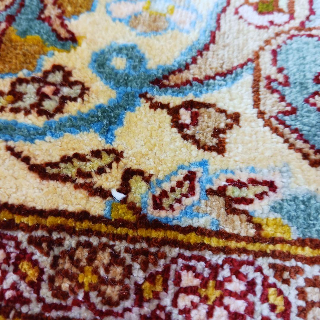 Y3183 高級ペルシャ絨毯 イラン シルク100% 手織り64万ノット