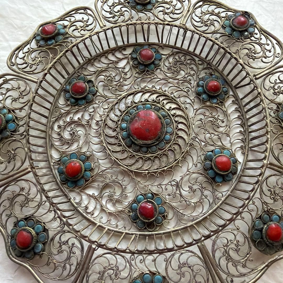 チベット アンティークフリグリーお皿 2枚セット