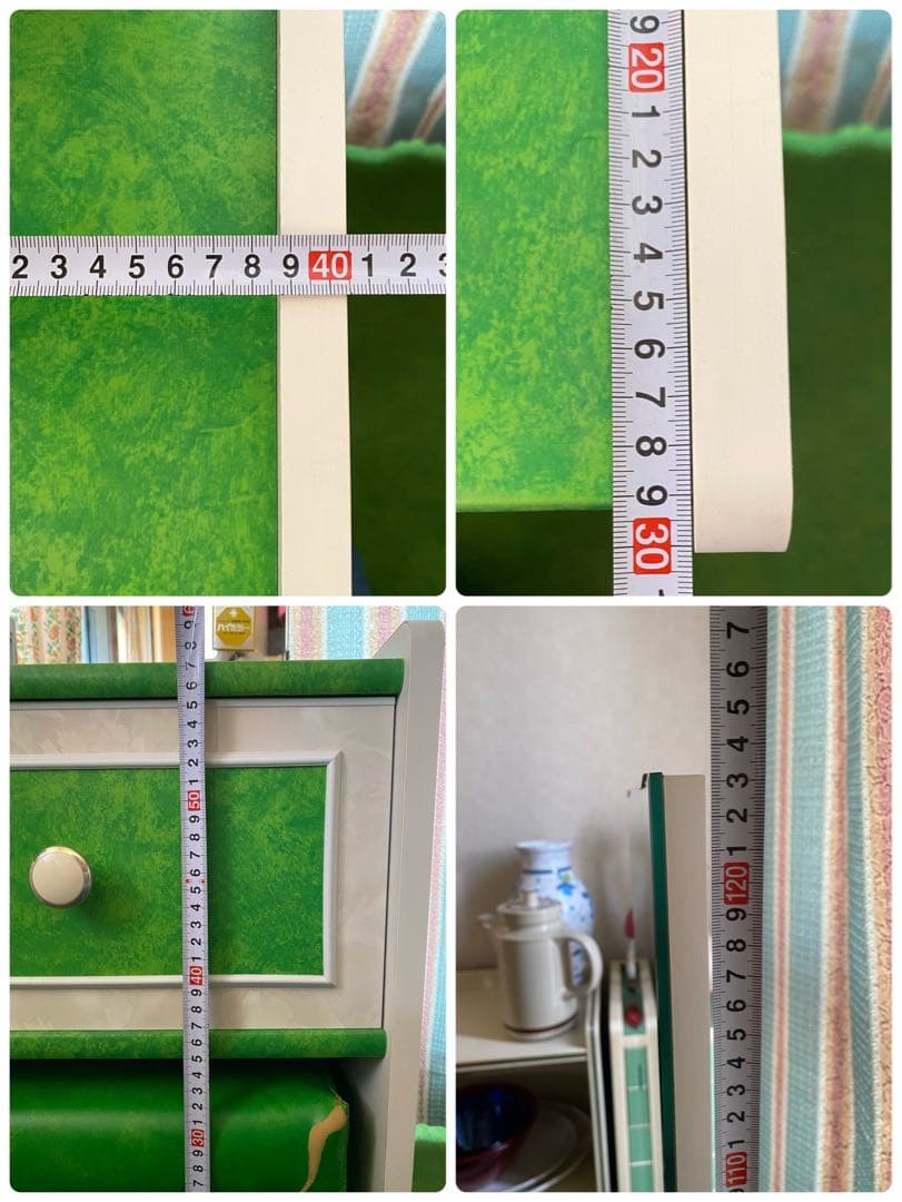 ドレッサー 鏡台 昭和レトロ 当時物 レトロポップ インテリア 緑 グリーン