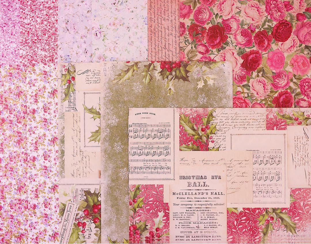 クリスマス系♡A4デザインペーパー50枚set♡おすそ分けファイル　コラージュ