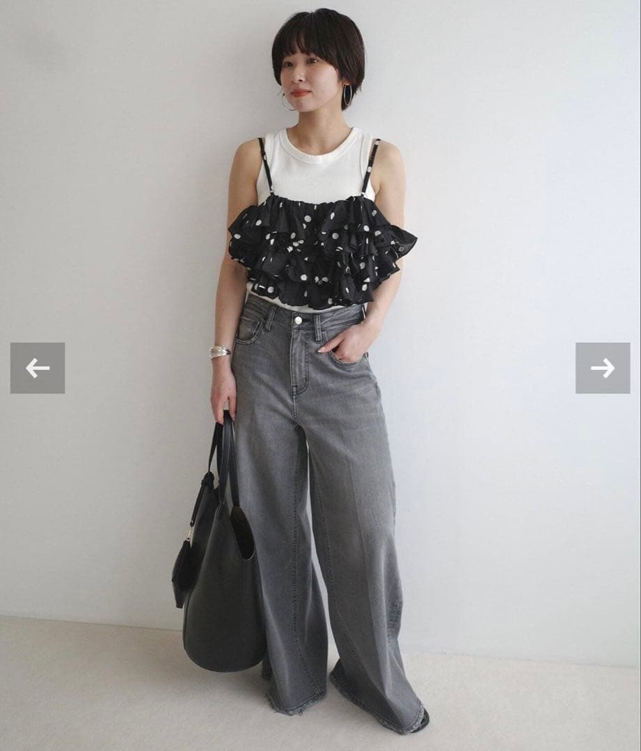 新品未使用品　Crinklecrinklecrinkle ドット フリル キャミ