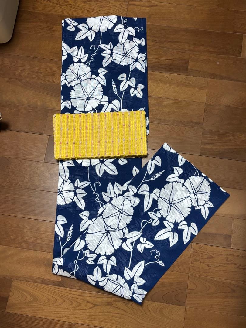 新品 半幅帯 誉田屋源兵衛 未使用 竺仙さんの浴衣にあわせたら素敵 黄色 芭蕉糸