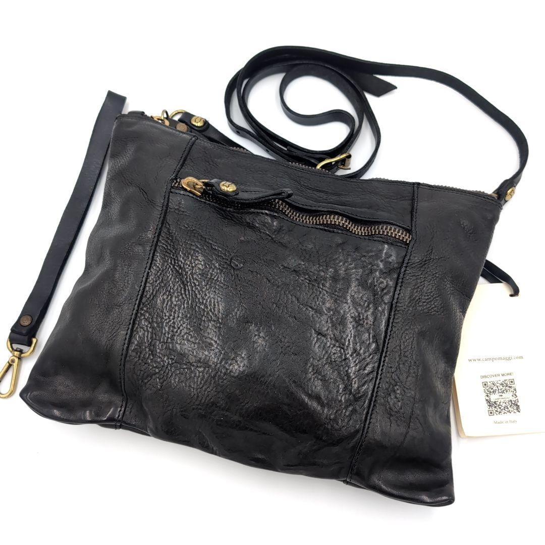 タグ付✨️ カンポマッジ 3way ショルダーバッグ 保管袋付 レザー ブラック