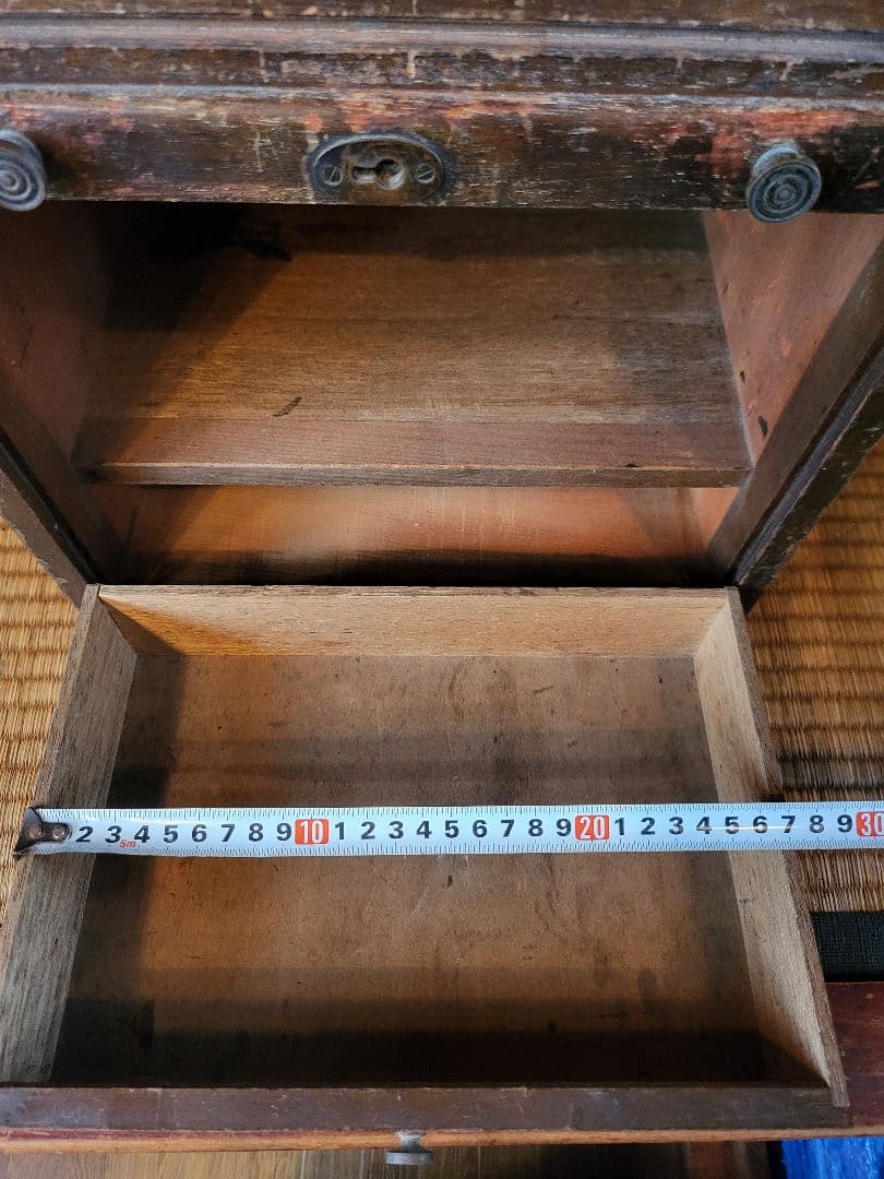 蛇腹 木製 収納 ボックス　引き出し付き　ヴィンテージ　アンティーク