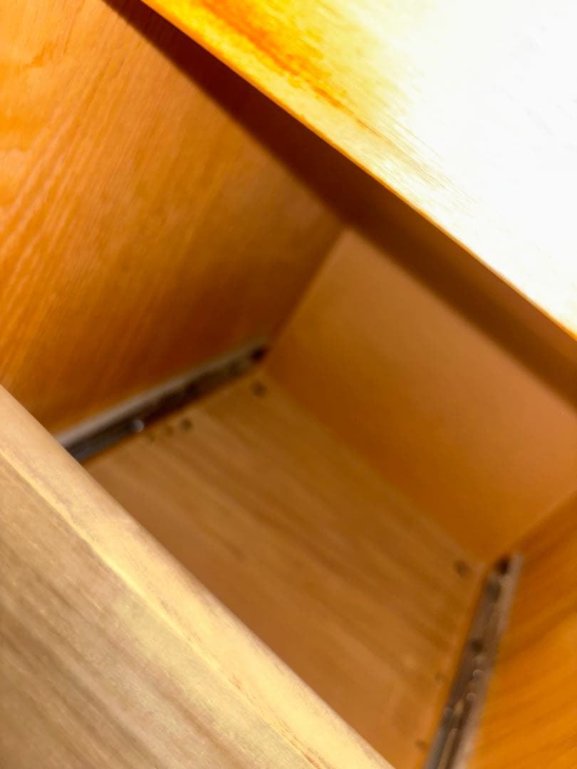 無印良品 木製 デスクキャビネット タモ材 廃盤商品 2段引き出し付き