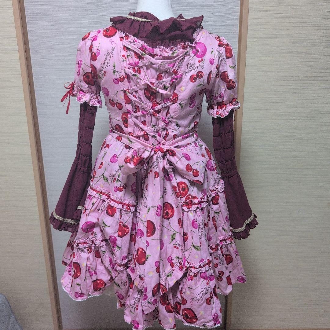 チェリー柄ロリータ服 5点セット　メタモルフォーゼ